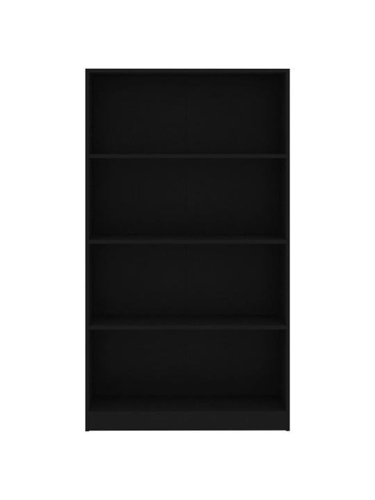 4-līmeņu grāmatu plaukts, melns, 80x24x142cm, inženierijas koks