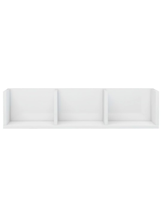 Cd sienas plaukts, spīdīgi balts, 75x18x18cm, inženierijas koks