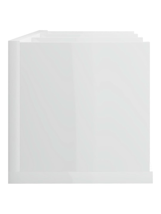 Cd sienas plaukts, spīdīgi balts, 75x18x18cm, inženierijas koks