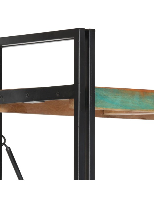 Grāmatu skapis, 5 plaukti, 140x30x180 cm, pārstrādāts masīvkoks