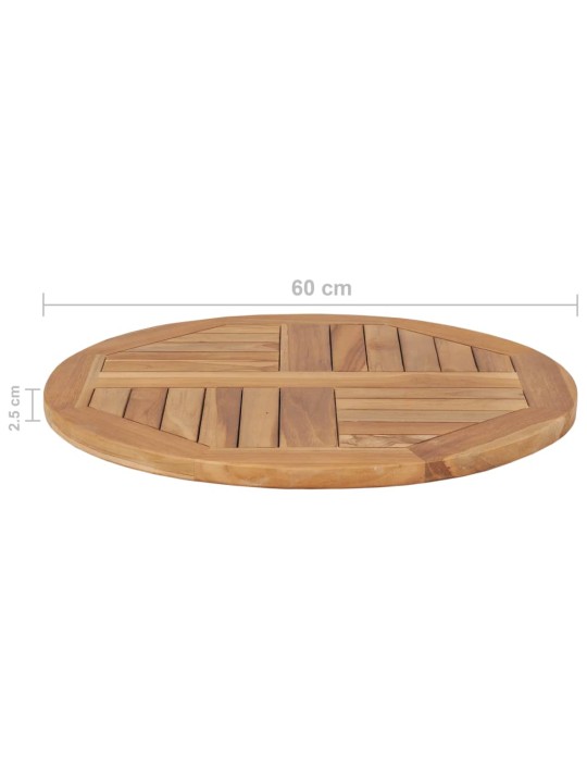Galda virsma, 2,5 cm, 60 cm, apaļa, masīvs tīkkoks