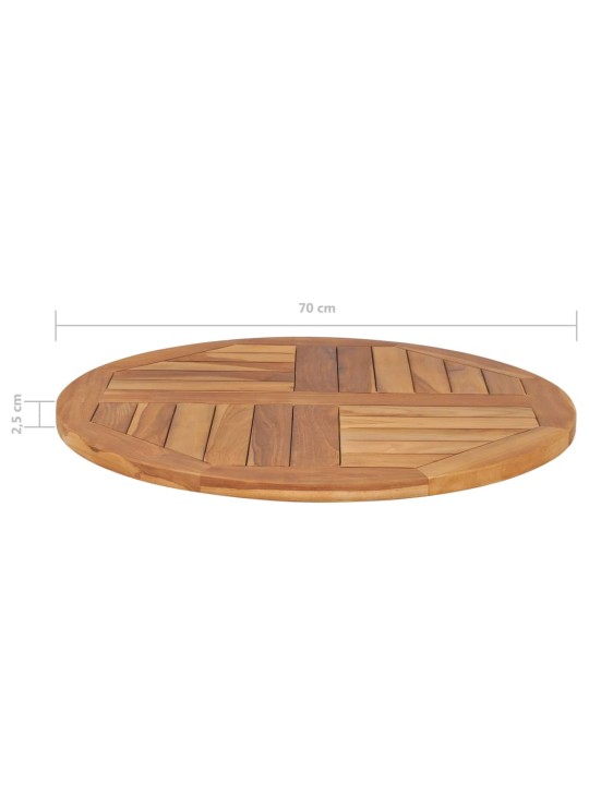 Galda virsma, 2,5 cm, 70 cm, apaļa, masīvs tīkkoks