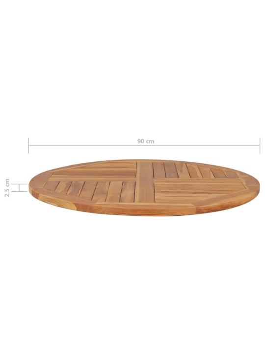 Galda virsma, 2,5 cm, 90 cm, apaļa, masīvs tīkkoks