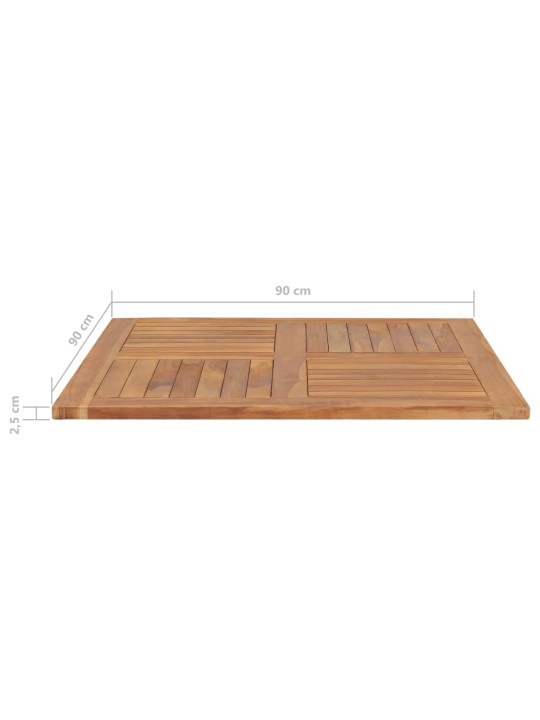 Galda virsma, 90x90x2,5 cm, kvadrāta forma, masīvs tīkkoks