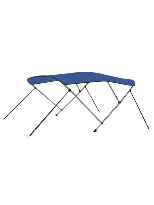 Trīsloku motorlaivas jumts, zils, 183x140x137 cm