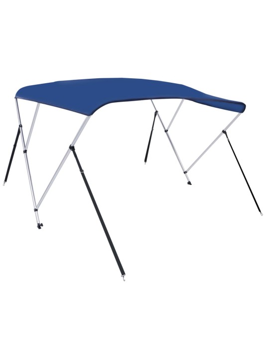 Trīsloku motorlaivas jumts, zils, 183x140x137 cm