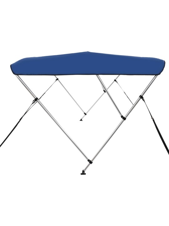Trīsloku motorlaivas jumts, zils, 183x140x137 cm