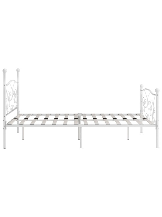 Gultas rāmis ar redeļu pamatni, balts, 180x200 cm, metāls