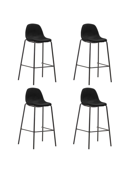 5-daļīgs bāra mēbeļu komplekts, melns, audums
