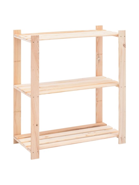 3-līmeņu glabāšanas plaukti, 5 gb., 80x38x90 cm, priede, 150 kg