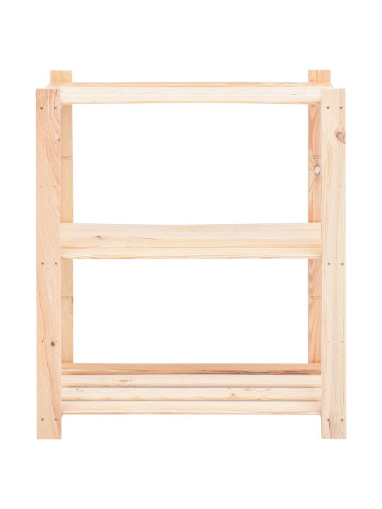 3-līmeņu glabāšanas plaukti, 5 gb., 80x38x90 cm, priede, 150 kg