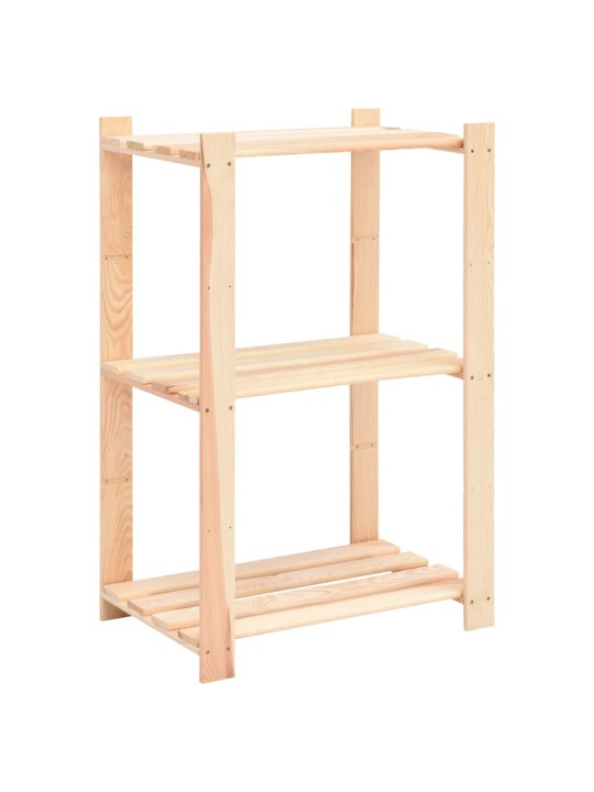 3-līmeņu glabāšanas plaukti, 5 gb., 60x38x90 cm, priede, 150 kg