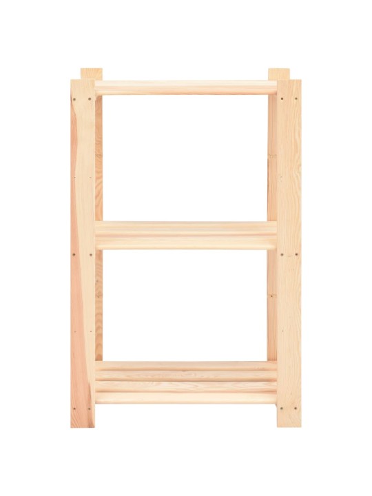 3-līmeņu glabāšanas plaukti, 5 gb., 60x38x90 cm, priede, 150 kg