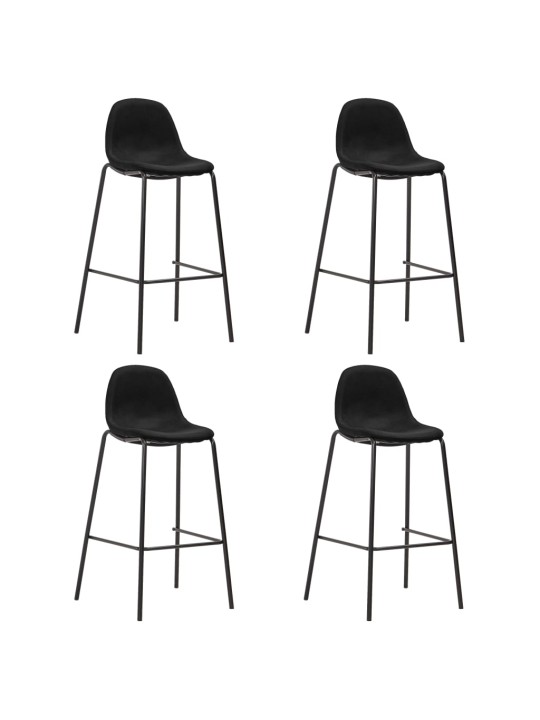 5-daļīgs bāra mēbeļu komplekts, melns audums