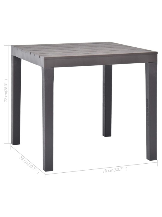 Dārza galds, 78x78x72 cm, brūna plastmasa