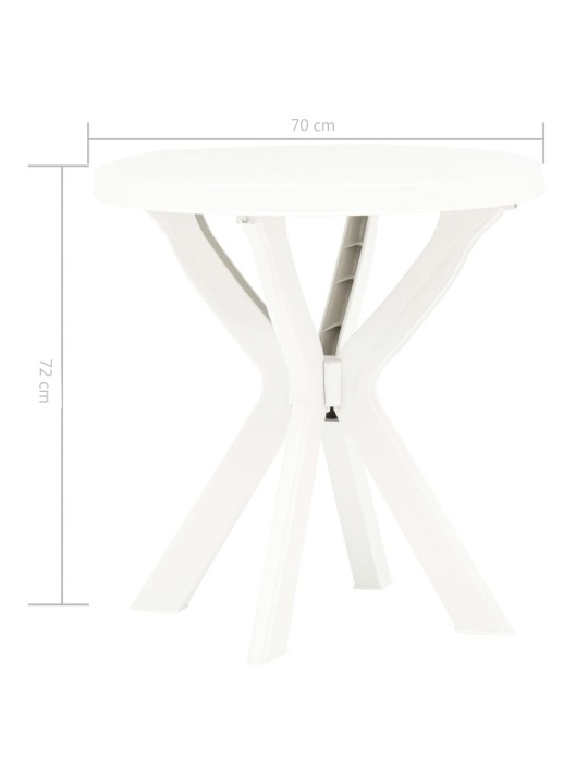 Bistro galds, balts, ø70 cm, plastmasa