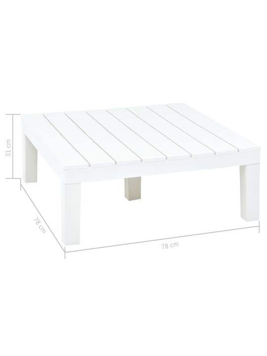 Dārza galds, balts, 78x78x31 cm, plastmasa