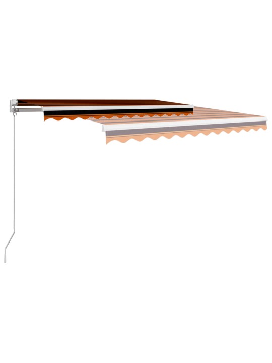 Izvelkama markīze, oranža, brūna, 300x250 cm, manuāli darbināma
