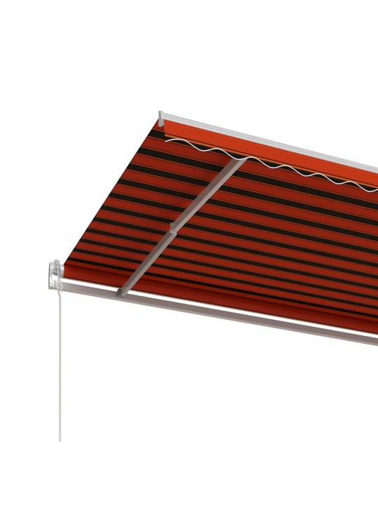 Izvelkama markīze, oranža ar brūnu, 600x300 cm, automātiska