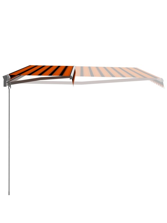 Izvelkama markīze, manuāla, 450x300 cm, oranža ar brūnu
