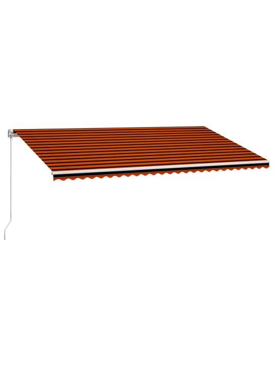 Izvelkama markīze, manuāla, 600x300 cm, oranža ar brūnu
