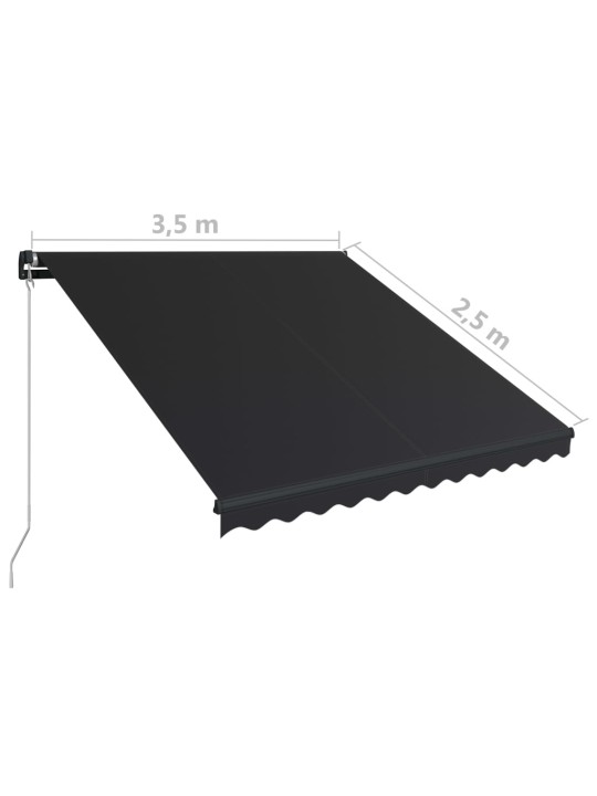 Izvelkama markīze, 350x250cm, manuāli darbināma, antracītpelēka