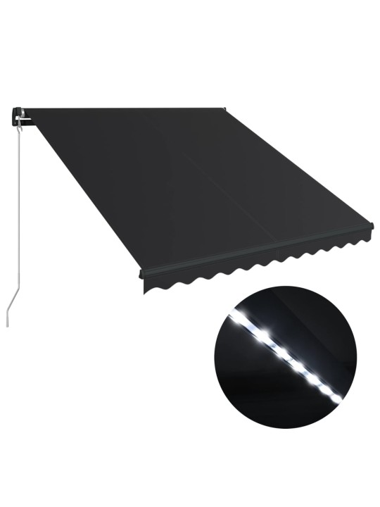 Izvelkama markīze ar led, pelēka, 300x250 cm, manuāla
