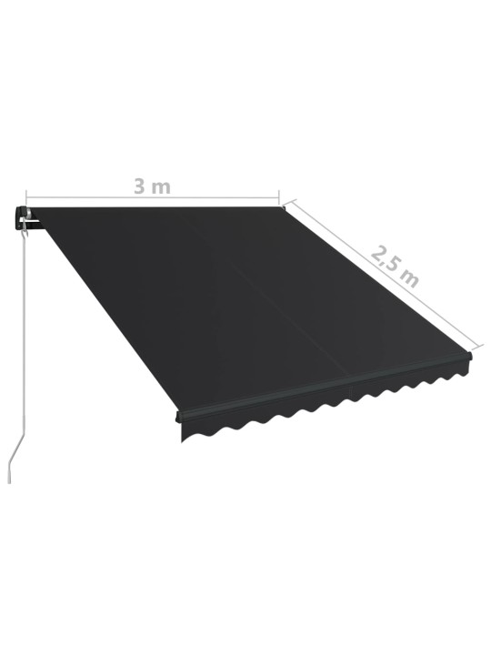 Izvelkama markīze ar led, pelēka, 300x250 cm, manuāla