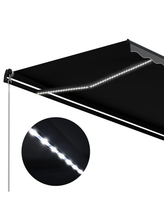Izvelkama markīze ar led, pelēka, 300x250 cm, manuāla