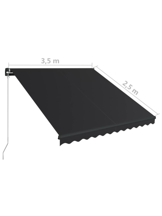 Manuāli izvelkama markīze ar led, 350x250 cm, antracītpelēka