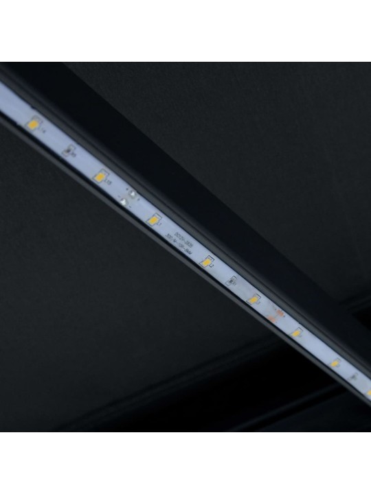 Manuāli izvelkama markīze ar led, 350x250 cm, antracītpelēka