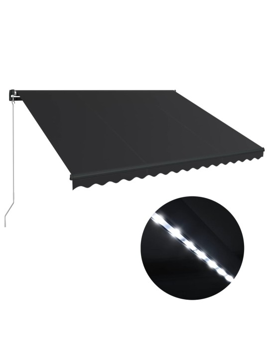 Manuāli izvelkama markīze ar led, 450x300 cm, antracītpelēka