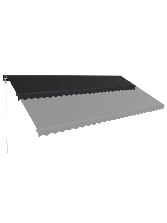 Izvelkama markīze ar led, manuāli darbināma, 600x300 cm, pelēka