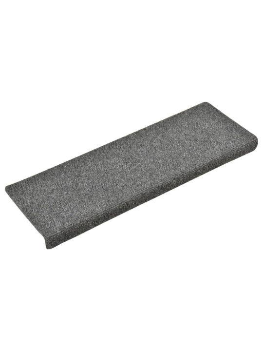 Kāpņu paklāji, 15 gab., adatu perforēti 65x21x4 cm gaiši pelēki