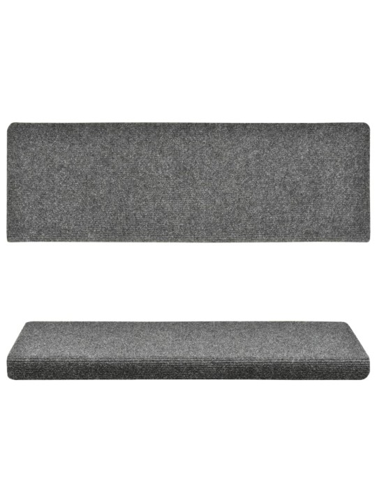 Kāpņu paklāji, 15 gab., adatu perforēti 65x21x4 cm gaiši pelēki