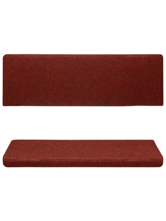 Kāpņu paklāji, 15 gab., adatu perforēti, 65x21x4 cm, sarkani