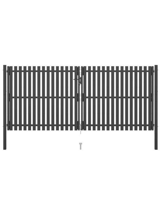 Žoga vārti, 4x2 m, tērauds, antracītpelēki