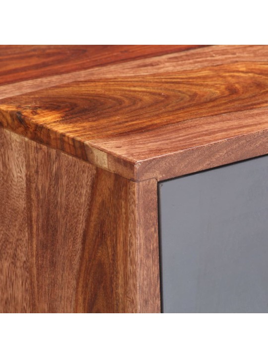 Kumode, pelēka, 120x30x55 cm, masīvkoks