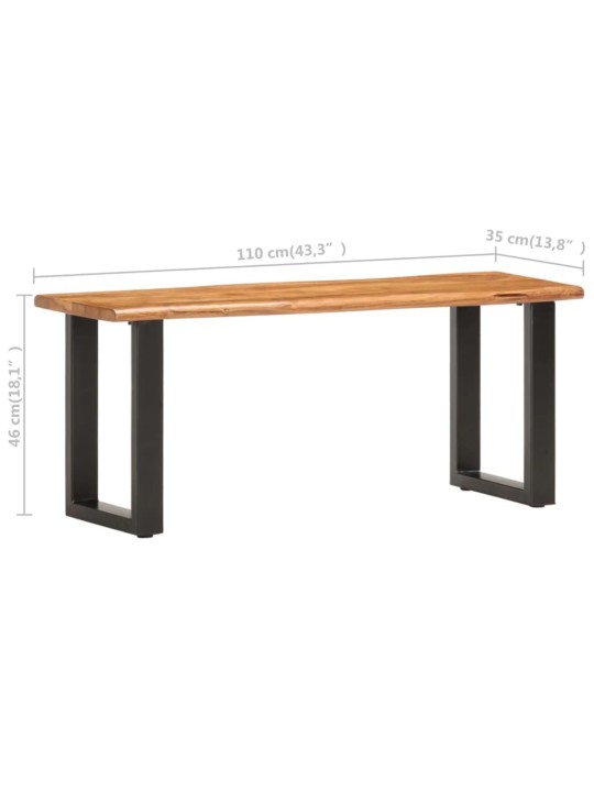 Sols, 110 cm, malas dabīgā formā, akācijas masīvkoks un tērauds