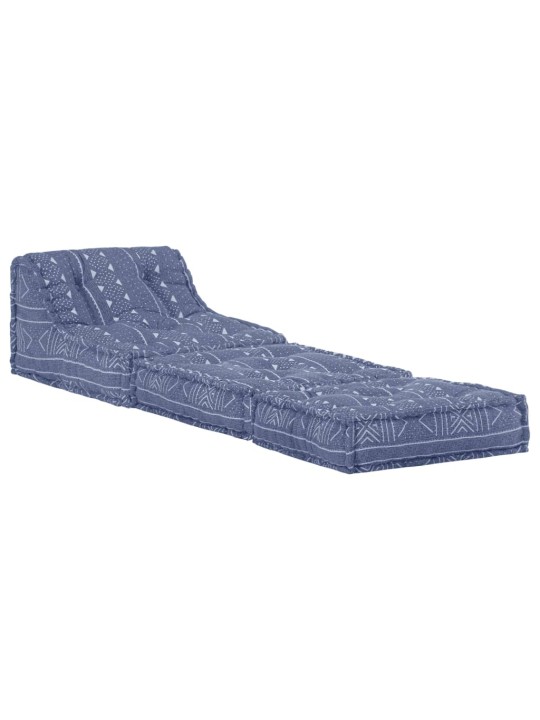 Pārveidojams pufs, indigo krāsas audums