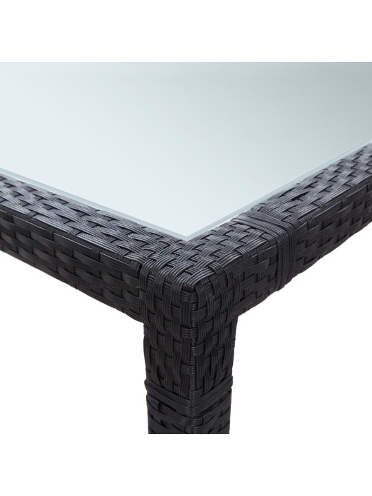 Dārza galds, 200x150x74 cm, melna pe rotangpalma