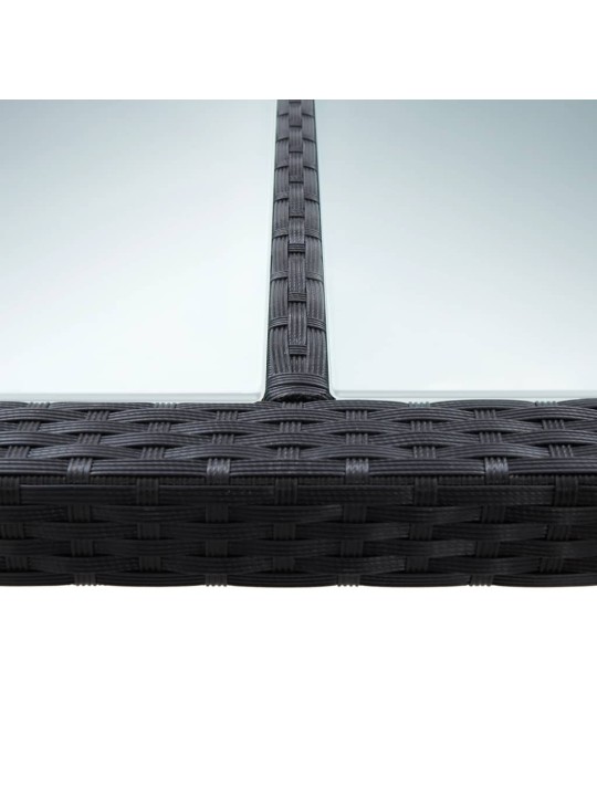 Dārza galds, 200x150x74 cm, melna pe rotangpalma