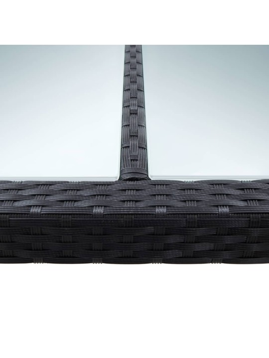 Dārza galds, 200x200x74 cm, melna pe rotangpalma