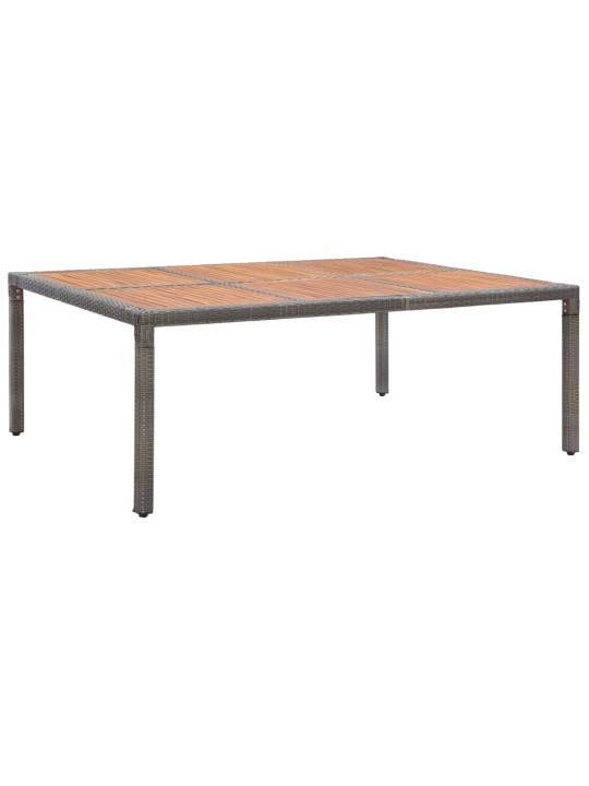Dārza galds, 200x150x74 cm, pelēka pe rotangpalma, akācija