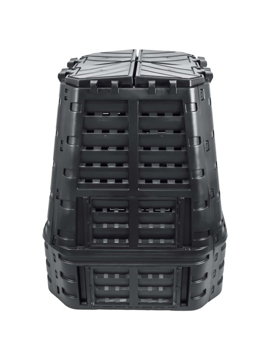Dārza komposta tvertne, melna, 93,3x93,3x113 cm, 740 l