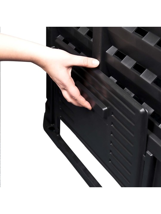 Dārza komposta tvertne, melna, 93,3x93,3x146 cm, 1000 l