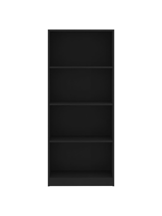4-līmeņu grāmatu plaukts, melns, 60x24x142cm, inženierijas koks