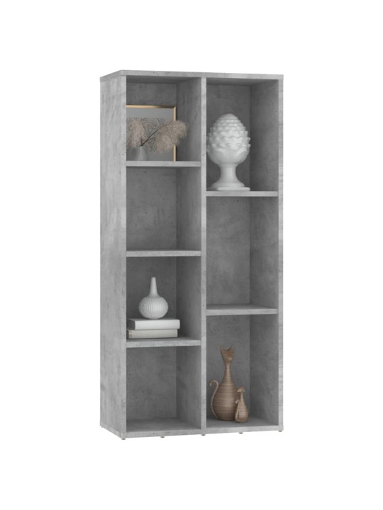 Grāmatu plaukts, betona pelēks, 50x25x106 cm, skaidu plāksne