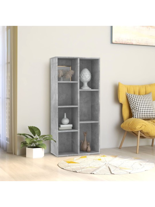 Grāmatu plaukts, betona pelēks, 50x25x106 cm, skaidu plāksne