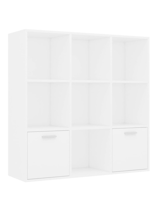 Grāmatu plaukts, balts, 98x30x98 cm, inženierijas koks